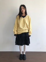 ラ フリル ピンタック ミディスカート (3 Colors)