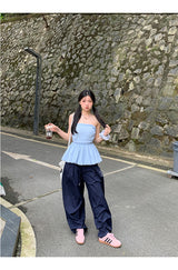 Number Navy Casual Banding Pants