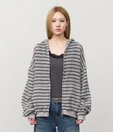 Stone Striped Zip Hoodie