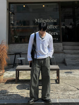 Thorpe layered long-sleeve henley neck