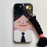 スマイリーフェイスハードケース -  VER.2 (+HAIR KEYRING SET) - ブラック