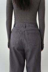 Washed straight leg pants, Ash purple