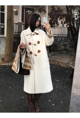 Celebrity toggle checkered long coat