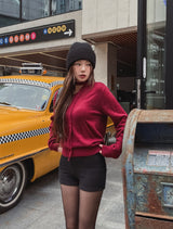 [Muffler set] Nana Wool V-neck Knit