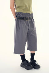 Folding waist bermuda pants