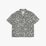 botanical drawing open collar shirt_ivory