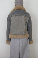 Quilted Lining) Earth Fur Denim Jacket