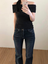 ヘアリーオフショルダートップス (3 colors)