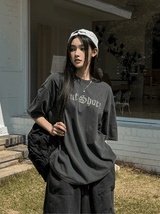 カッティングビンテージピグメント半袖Tシャツ