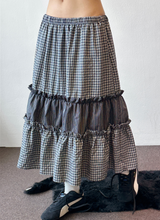 Andy Plaid Tiered Layered Maxi Skirt 2color