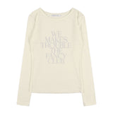 "We Makes Trouble" ログスリーブTシャツ (バター) F25QB099