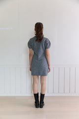 RIBBON PUFF KNIT DRESS (2COLORS)