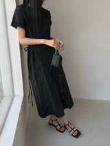 ジュール ラップロールアップ半袖ロングワンピース