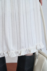 Satin Frill Midi Skirt (Ivory)