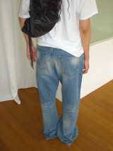 Wood denim pants