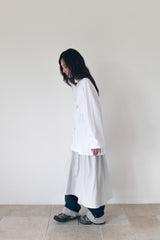 WIDE CUFFS COTTON PANTS (BLUE)