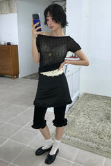 HEART VELVET CAPRI LEGGINGS