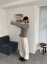 モパンコットンバルーンワイドパンツ