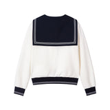 Sailor Collar Zip-Up Jacket - Ivory