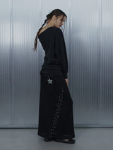 BOLD LETTERING LOOSE TOP / BLACK