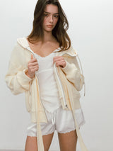 SATIN LACE SHORTS / IVORY