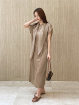 Ella Summer Pleated Maxi One Piece (Scarf Set)