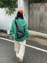 クロスレザースリングバッグ