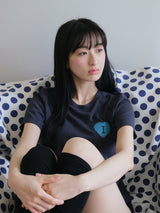 ハートロゴTシャツ - ディープネイビー