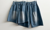 Meli Pintuck Denim Bermuda Shorts [Short & Long Selection*]