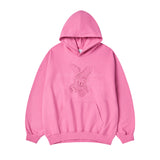 24FW LETTERING RABBIT HOODIE DARK PINK