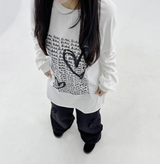 (LOVELY + HIP♥)レタリング長袖Tシャツ - 2カラー