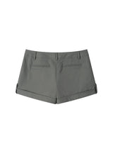 BUTTON SLACKS SHORTS (GRAY)