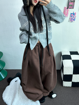 PARACHUTE TWO PINTUCK BALLOON LONG WIDE PANTS 🖤🩶💜🤎🩷5COLOR