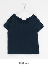 ハボイルルーズフィットVネックスラブ半袖Tシャツ