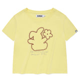 WITTY BUNNY CROP MODAL T-SHIRT [LIGHT YELLOW]