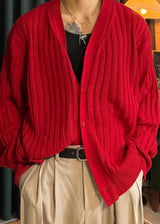 V-neck knit cardigan 4COLOR