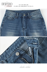 Roy Blue Dist Semi-Long Denim Pants