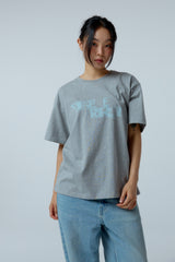 EEERRR Distorted logo over-crop fit T-shirt (Melange)