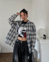 Everyday See-through Overfit Check Shirt