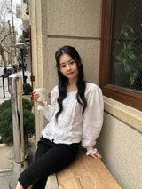Mont lace blouse_ivory