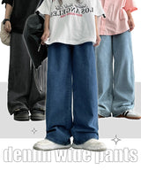 [M–2XL] Mutto Back Banding One-Tuck Wide Denim Pants (4 colors)