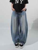 (UNISEX) ツイストストライプデニムパンツ