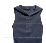 Julie Pig Ribbed Snap Hood Sleeveless