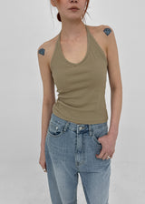 [MADE] Flote Halter String Sleeveless Top (Built-in Cap)