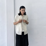 Muted Oat Crinkle Short Sleeve Shirt