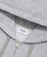 C Logo Hooded Zip-Up Melange Gray