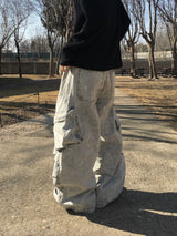 ラムスグレーカーゴカーブデニムパンツ
