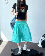 Color Pop Wide Fit Nylon Bermuda Shorts 4color
