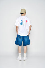 25SS WIDE BASIC DENIM SHORT PANTS BLUE