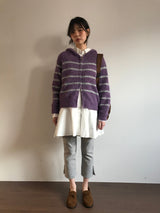Saint Stripe Knit Hooded Zip-Up (2Colors)